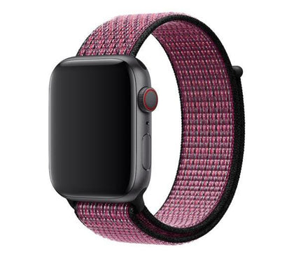 Nylon loop strap band for Apple Watch 49 mm Series Ultra / Ultra 2 /  44mm 45mm Series 9 8 7 6 5 4  SE SE 2 Gen Pink Berry