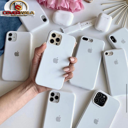 iPhone 11 Liquid Silicone Microfiber Lining Soft Back Cover Case White