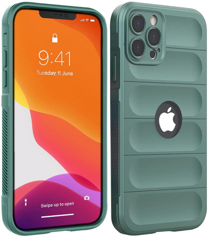 iPhone 15 Pro Rugged Armor Hybird Silicone Back Cover Case Green