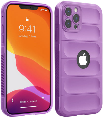 iPhone 15 Pro Max Rugged Armor Hybird Silicone Back Cover Case Purple