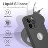 iPhone 14 Pro Max Silicone Back Case Cover Anti-Shock Full Body Protection With Logo View (Dark Grey)