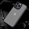iPhone 13 Pro LiKGUS SLIM Carbon fiber semi Transparent frosted Case Back Cover Black