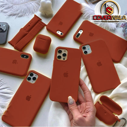 iPhone 15 Plus Liquid Silicone Microfiber Lining Soft Back Cover Case Brown