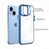 iPhone 13 New Ultra Hybird Transparent Skin Anti-Drop Metal Lens Protective Back Case Cover (Blue)