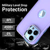 iPhone 12 Pro Ultra Hybird Ring Silicone Matte Back Case Cover Anti-Shock Drop Protection (Light Purple)