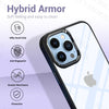 iPhone 12 Pro  New Ultra Hybird Transparent Skin Anti-Drop Metal Lens Protective Back Case Cover (Black)