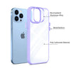 iPhone 12 Pro New Ultra Hybird Transparent Skin Anti-Drop Metal Lens Protective Back Case Cover (Purple)