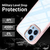 iPhone 14 Pro New Ultra Hybird Transparent Skin Anti-Drop Metal Lens Protective Back Case Cover (Sand Pink)