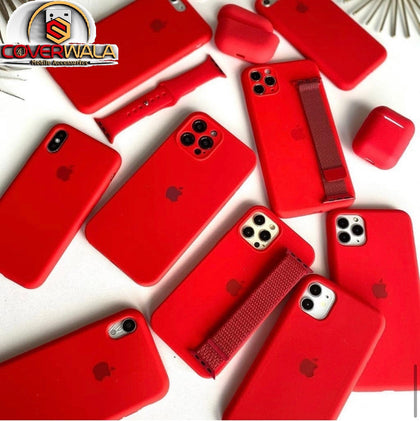 iPhone 15 Plus Liquid Silicone Microfiber Lining Soft Back Cover Case Red