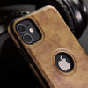 iPhone 12 Luxury Vegan Leather Case Protective Vintage Back Cover