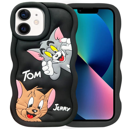 iPhone 11 Tom and Jerry 3D Cartoon Silicone Soft Back Cover Case