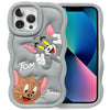 iPhone 13 Pro Max Tom and Jerry 3D Cartoon Silicone Soft Back Cover Case