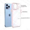 iPhone 14 Pro Max New Ultra Hybird Transparent Anti-Drop Metal Lens Protective Back Case Cover (Sand Pink)