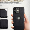 iPhone 12 Luxury Vegan Leather Case Protective Vintage Back Cover