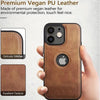 iPhone 12 Luxury Vegan Leather Case Protective Vintage Back Cover