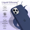 iPhone 12 Pro Liquid Silicone Microfiber Lining Soft Back Cover Case Midnight Blue