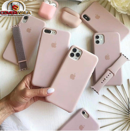 iPhone 11 Liquid Silicone Microfiber Lining Soft Back Cover Case Sand Pink