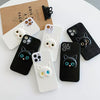 iPhone 12 Pro Max Cute Cat 3D Cartoon Multicolor Eyes Leather PU Case Back Cover