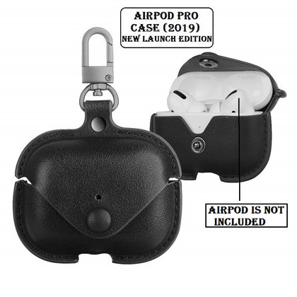 LiKGUS Soft Case for Airpods Pro Accessories Key Luxury Leather Storage Bag Earphone Cover with Keychain Charging Case (Airpod Not Included) (BLACK)