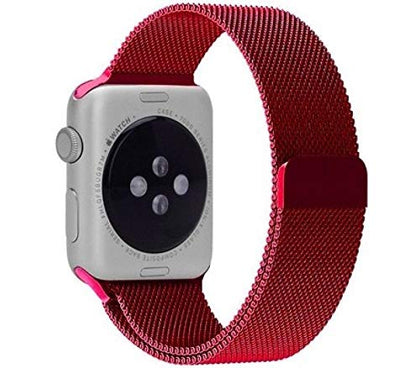 LiKGUS Apple Watch Milanese Loop Band Steel Magnetic Close Strap (45mm 42mm 44mm ) Series 7 / 6 / SE / 5 / 4 / 3 (Red )