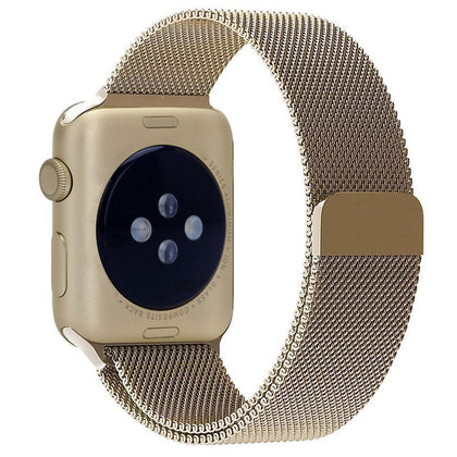 LiKGUS Apple Watch Milanese Loop Band Steel Magnetic Close Strap (45mm 42mm 44mm ) Series 7 / 6 / SE / 5 / 4 / 3 (Gold )