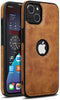 iPhone 14 Luxury Leather Case Protective Back Cover (Brown )