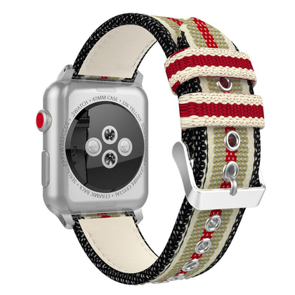 LiKGUS Apple Watch Loop Nylon Band Sport Strap 45mm 42mm 44mm Series 7 / 6 / SE /5 / 4 / 3 (Black & White & Brown & Red)