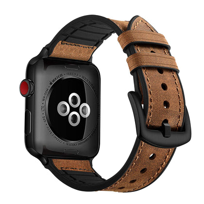 LiKGUS Apple Watch Band Leather Strap (45mm 42mm 44mm Series 7 / 6 / SE / 5 / 4 / 3) Vintage Dark Brown
