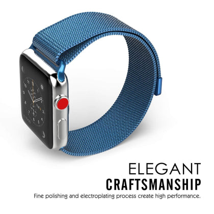 LiKGUS Apple Watch Milanese Loop Band Steel Magnetic Close Strap (45mm 42mm 44mm ) Series 7 / 6 / SE / 5 / 4 / 3 (Blue )