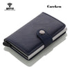 CarrKen RFID Blocking Business Credit / Debit Card Holder Automatic Pop Up Aluminum Leather Wallet (FL30)