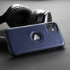 iPhone 12 Luxury Leather Case Protective Back Cover (Blue)
