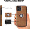 iPhone 15 Pro Max Luxury Leather Case Protective Back Cover (Brown)