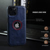 iPhone 14 Luxury Leather Case Protective Back Cover (Blue)