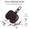 LiKGUS Soft Case for Airpods Pro Accessories Key Luxury Leather Storage Bag Earphone Cover with Keychain Charging Case (Airpod Not Included) (Dark Brown)