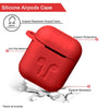 LiKGUS for Apple AirPods Case Silicone Shock Proof Protection Sleeve Cover with Clip (RED)