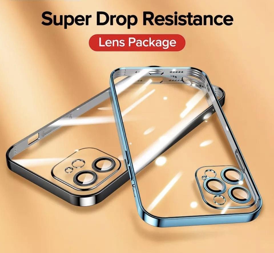 iPhone 13 Crome Lens Transparent Camera Protection Case TPU Soft Back Cover