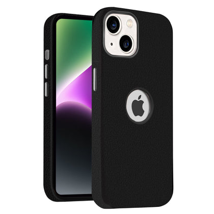 iPhone 15 Plus Original Leather Hybird Back Cover Case Black