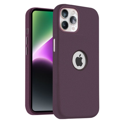 iPhone 15 Pro Max Original Leather Hybird Back Cover Case Deep Purple