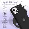 iPhone 15 Liquid Silicone Microfiber Lining Soft Back Cover Case Black