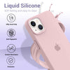 iPhone 14 Plus Liquid Silicone Microfiber Lining Soft Back Cover Case Sand Pink