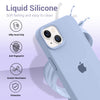 iPhone 14 Plus Liquid Silicone Microfiber Lining Soft Back Cover Case Serria Blue