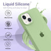 iPhone 15 Liquid Silicone Microfiber Lining Soft Back Cover Case Macha Green