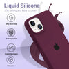 iPhone 14 Plus Liquid Silicone Microfiber Lining Soft Back Cover Case Plum