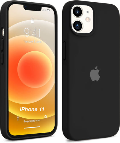 iPhone 12 Original Silicone Logo Back Cover Case Black