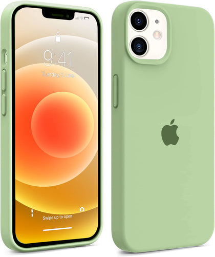 iPhone 12 Original Silicone Logo Back Cover Case Macha Green