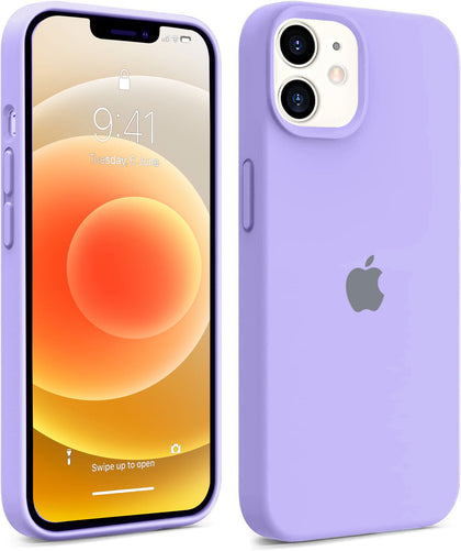 iPhone 12 Original Silicone Logo Back Cover Case Elegant Purple