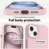 iPhone 15 Liquid Silicone Microfiber Lining Soft Back Cover Case Sand Pink