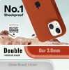 iPhone 14 Plus Liquid Silicone Microfiber Lining Soft Back Cover Case Brown