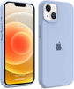 iPhone 14 Plus Liquid Silicone Microfiber Lining Soft Back Cover Case Serria Blue