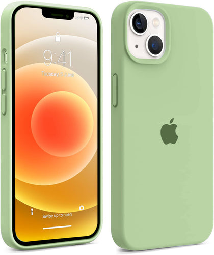 iPhone 14 Original Silicone Logo Back Cover Case Macha Green